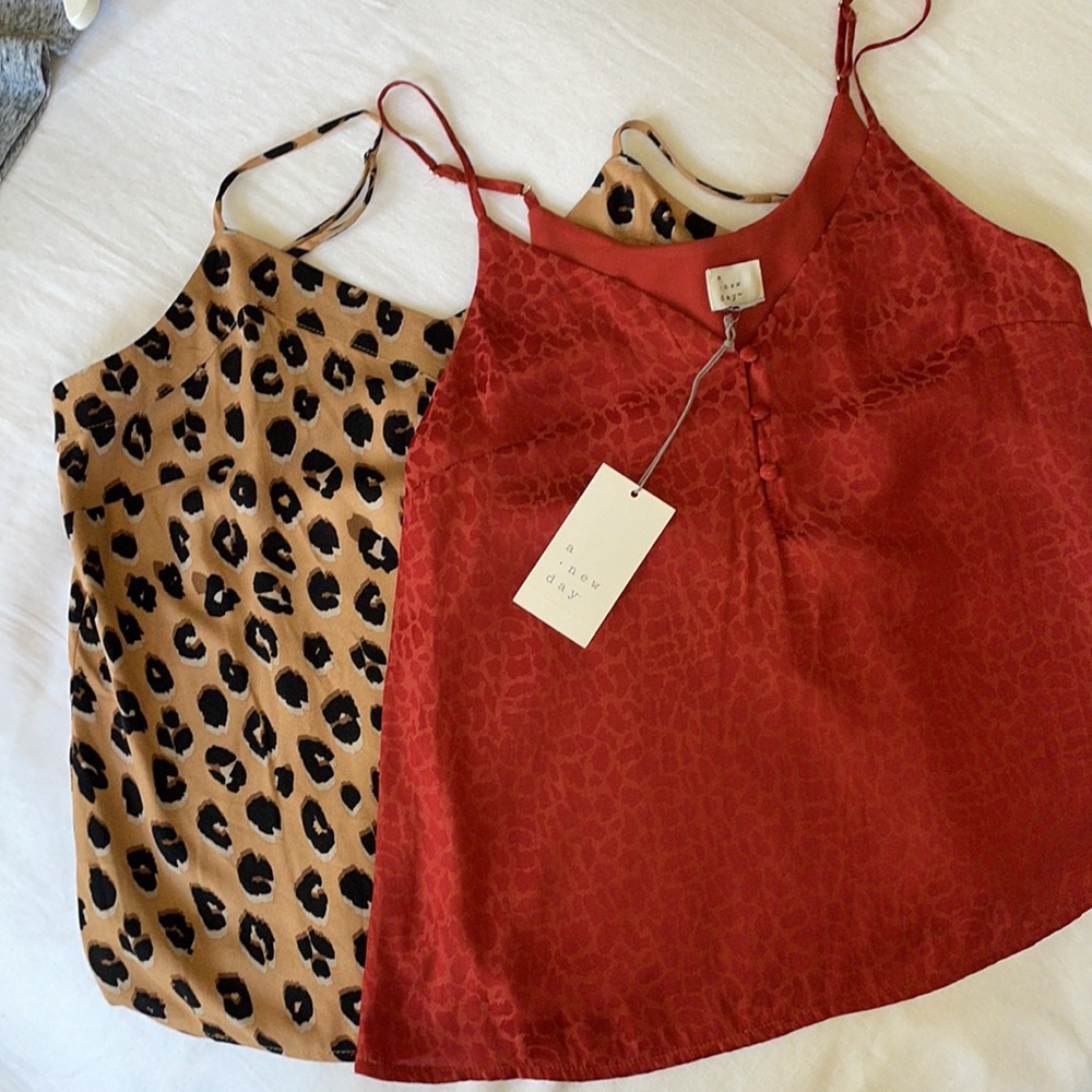 2 NWT A NEW DAY SILK CAMISOLES